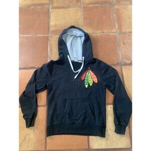 Vintage Chicago Blackhawks Hockey Pullover Hoodie Sweatshirt Men's Med Blue 84